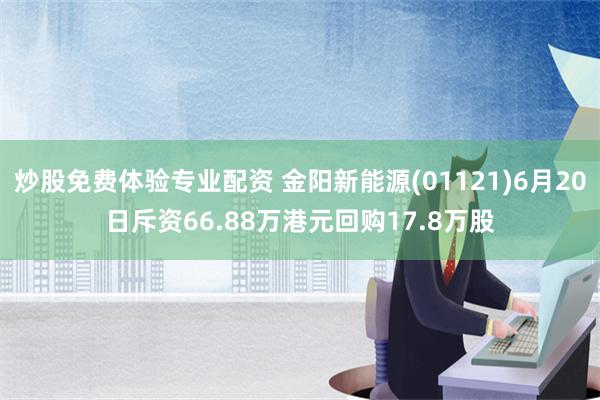 炒股免费体验专业配资 金阳新能源(01121)6月20日斥资66.88万港元回购17.8万股