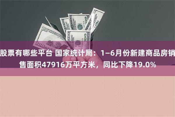 股票有哪些平台 国家统计局：1—6月份新建商品房销售面积47916万平方米，同比下降19.0%