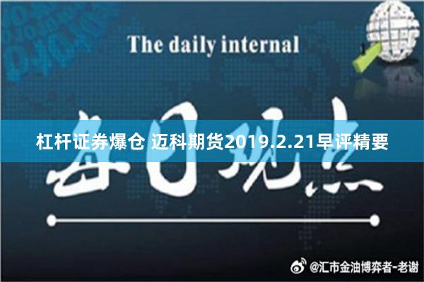 杠杆证券爆仓 迈科期货2019.2.21早评精要